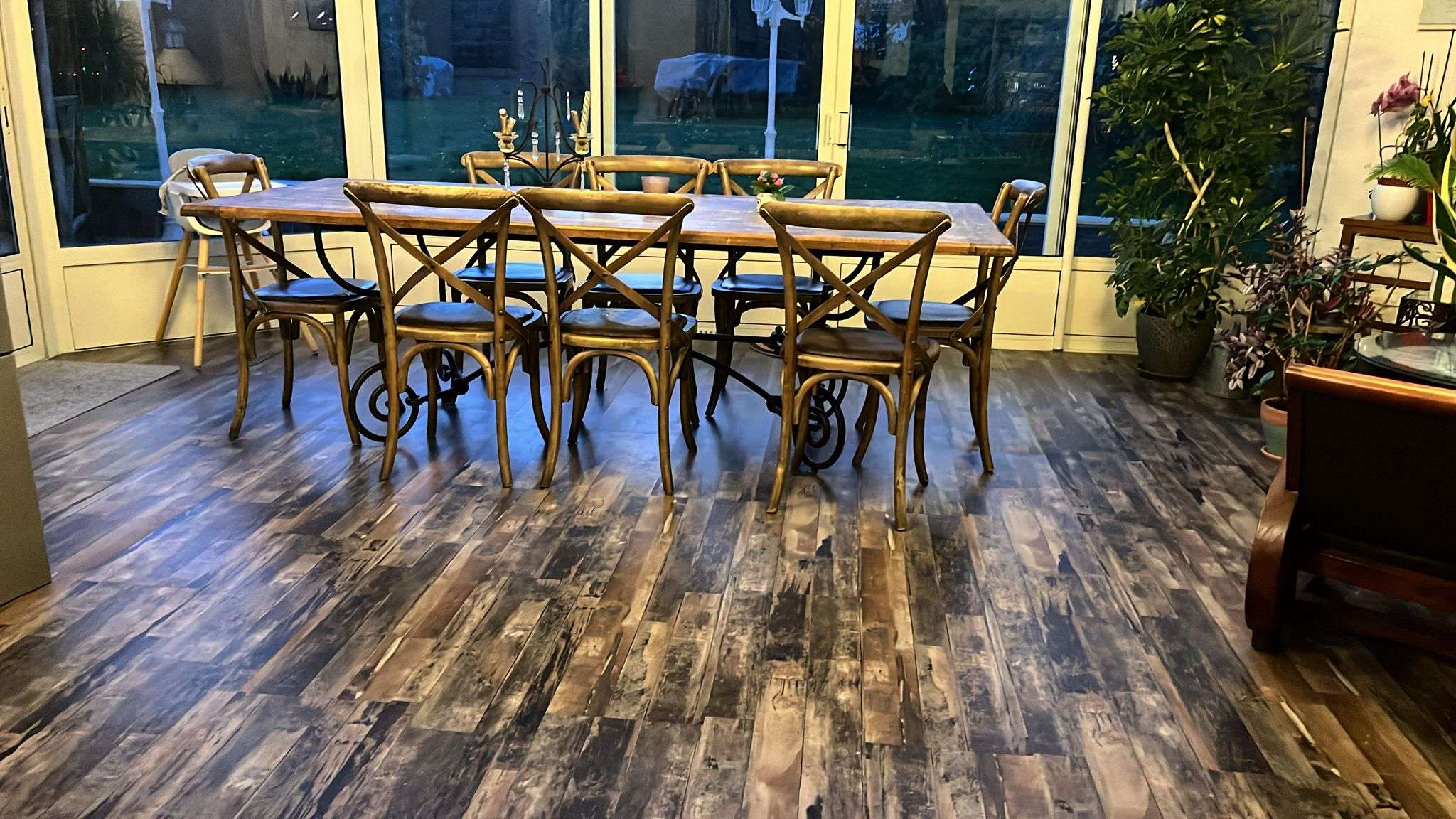 Pose de parquet salon et véranda par Air&Net