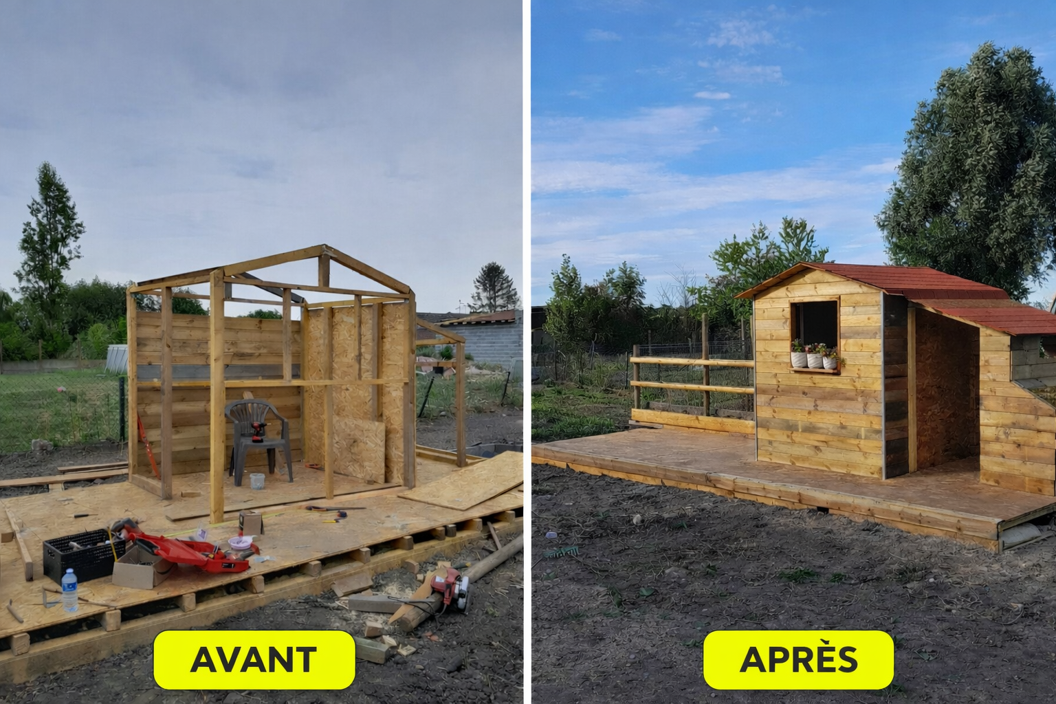 Création cabane dans le jardin par Air&Net